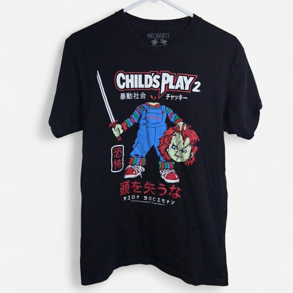 Riot Society Child’s Play 2 Chucky Horror Graphic Tee Men’s Medium Black - Picture 1 of 4